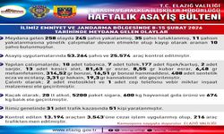 Elazığ'da Asayiş Uygulamaları: 258 Olayda 245 Şahıs Yakalandı