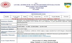 Meteorolojiden Elazığ İçin Kuvvetli Yağış Uyarısı
