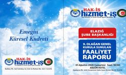 Hizmet-İş Elazığ'da Gözler Genel Kurulda