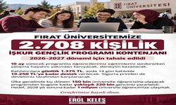 Fırat Üniversitesinde 2 Bin 708 Öğrenciye İŞKUR Desteği