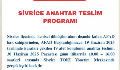 Sivrice’de 19 Afet Konutu Teslime Hazır: Anahtarlar 30 Haziran’da Verilecek