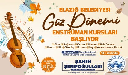 Elazığ Belediyesi’nin Enstrüman Kursları Başlıyor