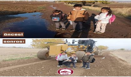 Elazığ İl Özel İdaresi’nden Yedigöze Köyü Öğrenci Servis Güzergâhında Yol Güvenliği Çalışması