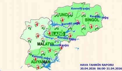 Meteoroloji 13. Bölge Müdürlüğünden, 4 İle Kuvvetli Yağış Uyarısı
