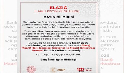 Siverek’teki Silahlı Saldırı Sonrası Elazığ’daki Programlar Ertelendi