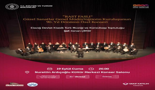 Elazığ’da Sanat Sezonu Rast Faslı Konseriyle Açılacak