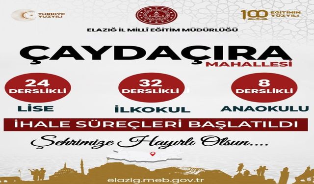 Çaydaçıra Mahallesi’ne 3 Yeni Eğitim Yatırımı