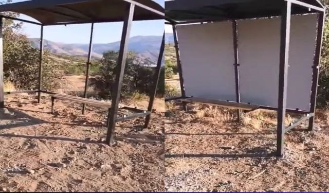 Elazığ’da Otobüs Durağının Koruma Plakaları Çalındı