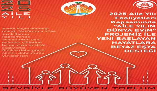 Baskil Kaymakamlığından Yeni Evli Çiftlere Beyaz Eşya Desteği