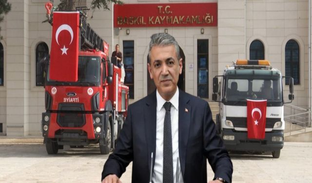 Elazığlı Mardin Valisi Tuncay Akkoyun’dan Baskil’e İtfaiye ve Temizlik Aracı Desteği