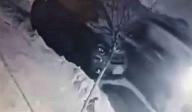 Buzda Kayan Araç Park Halindeki Otomobile Çarptı