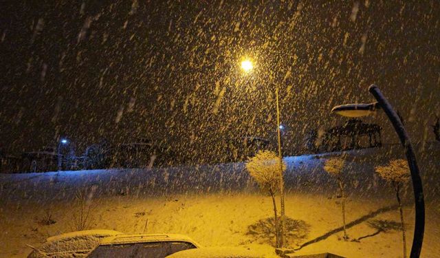 Elazığ'da yoğun kar yağışı başladı
