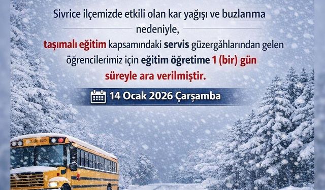Elazığ'ın iki ilçesinde taşımalı eğitime ara verildi