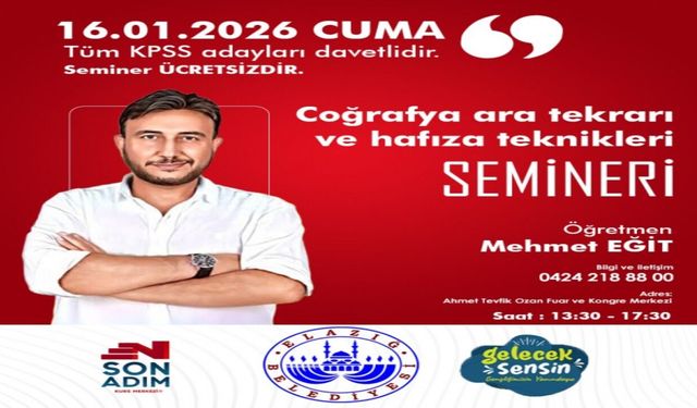 Elazığ Belediyesi’nden KPSS Adaylarına Yönelik Ücretsiz Seminer