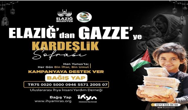 Elazığ'dan Gazze'ye Gönül Köprüsü; "Han Yunus'ta Her Gün 1000 İftar, Bin Umut"