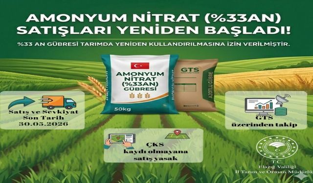 Amonyum Nitrat Gübresinin Satışı Yeniden Başladı
