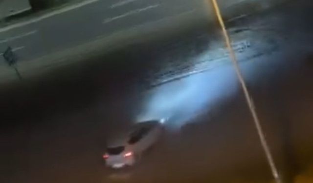 Drift Yaparak Trafik Güvenliğini Tehlikeye Atan Sürücü Kamerada