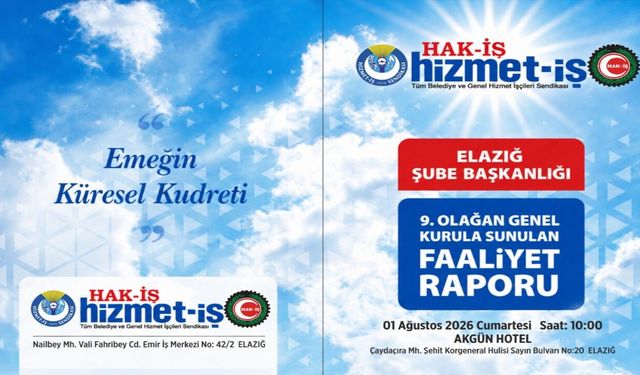 Hizmet-İş Elazığ'da Gözler Genel Kurulda