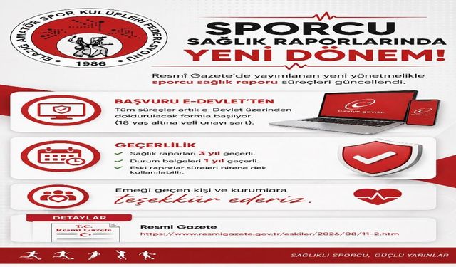 Sporcu Sağlık Raporlarında Yeni Dönem Başladı