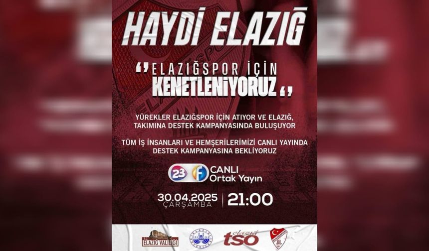 Elazığspor İçin Destek Kampanyası Düzenlenecek
