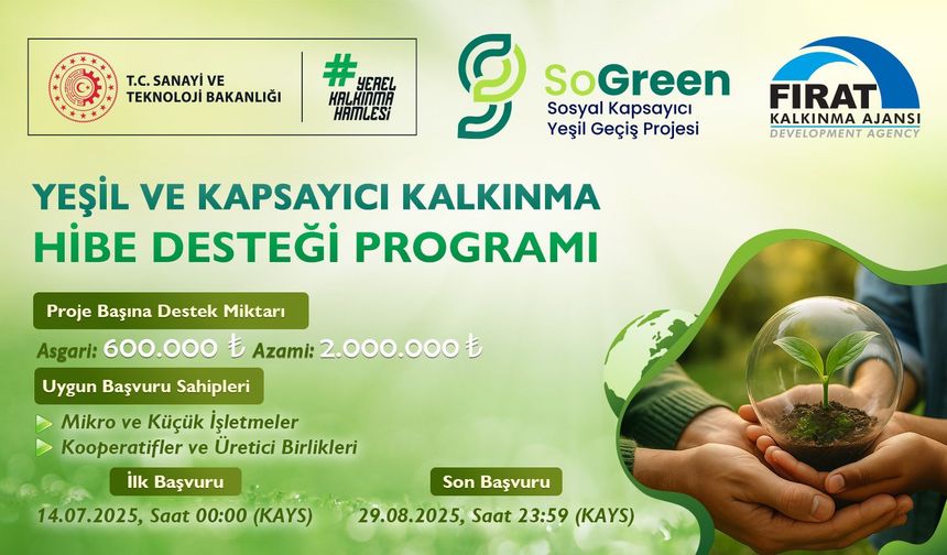 “Fırat Kalkınma Ajansı’ndan Yeşil Dönüşüme 28 Milyon TL’lik Kaynak”