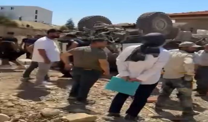 Freni Patlayan İş Makinesi Takla Attı: 1 Yaralı