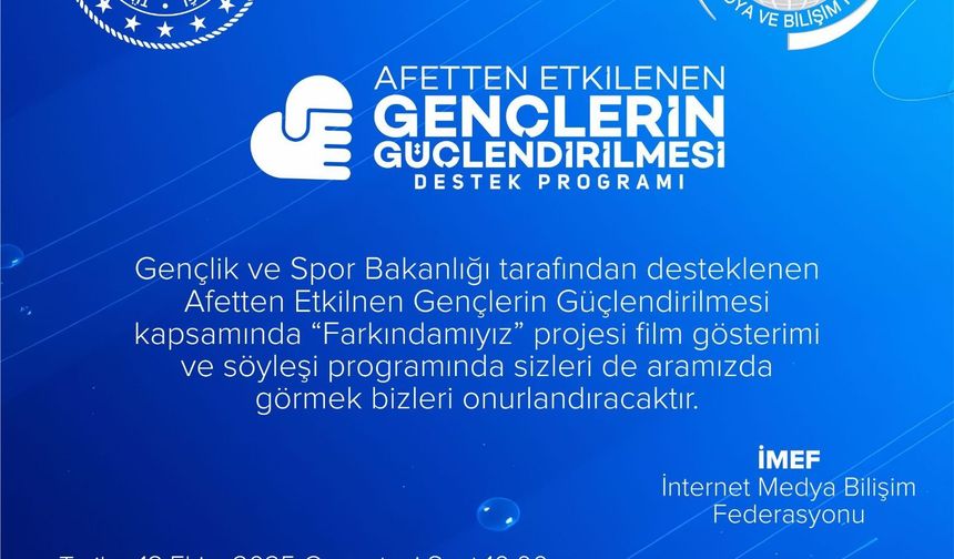 Elazığ’da Afetten Etkilenen Gençler İçin Farkındalık Etkinlikleri Başlıyor