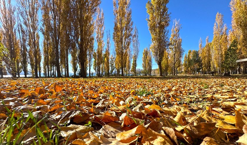 Hazar Gölü Sonbahar Renkleriyle Ziyaretçilerini Büyülüyor