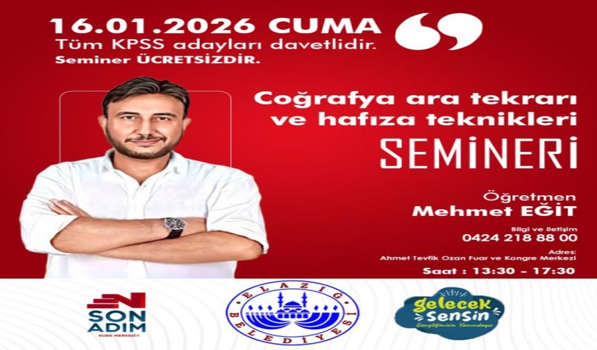 Elazığ Belediyesi’nden KPSS Adaylarına Yönelik Ücretsiz Seminer