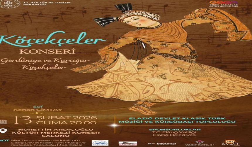 Elazığ’da “Köçekçeler” Konseri Sanatseverlerle Buluşuyor