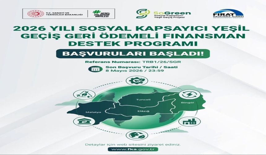 Fırat Kalkınma Ajansı’ndan KOBİ’lere 235 Milyon TL’lik Yeşil Dönüşüm Desteği