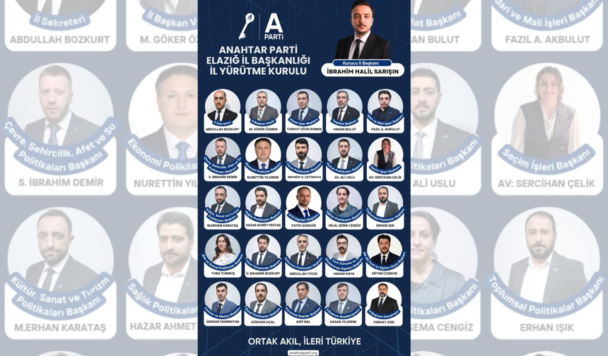 Elazığ’da Yeni Dönem Mesajı: İl Yürütme Kurulu Açıklandı