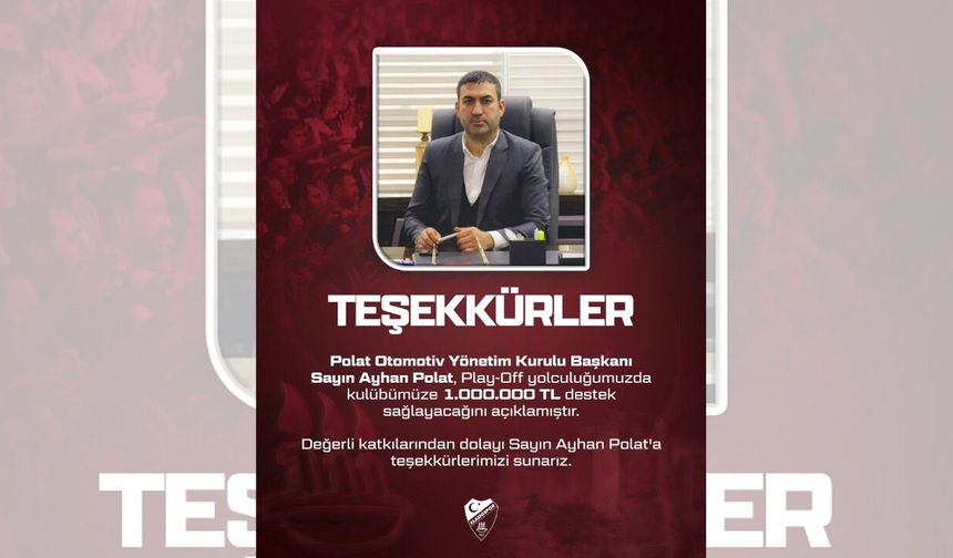 Ayhan Polat’tan Elazığspor’a Play-Off Öncesi 1 Milyon TL Destek