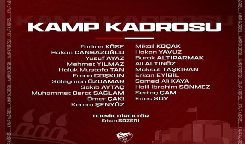 Elazığspor'un Adana 01 FK Maçı Kamp Kadrosu Belli Oldu