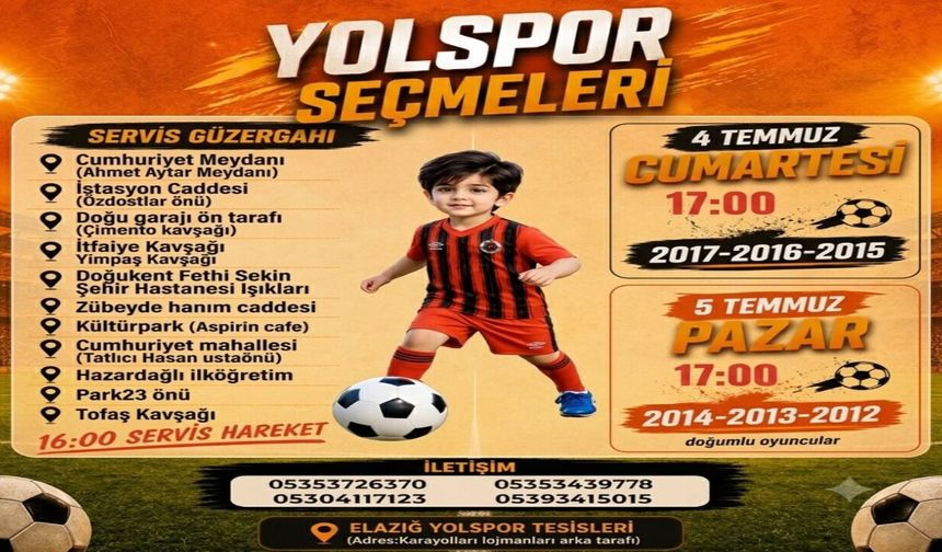 Yolspor’da Altyapı İçin Seçme Heyecanı Başlıyor