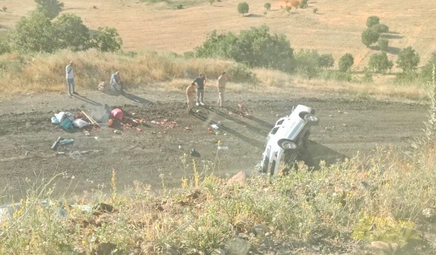 Kamyonet Şarampole Yuvarlandı: 4 Yaralı