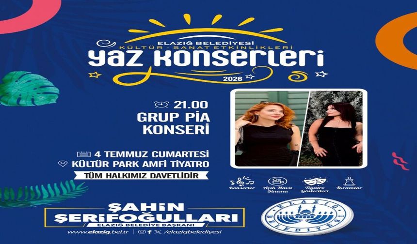 Elazığ’da Yaz Konserleri Bu Akşam Kültür Park Amfi Tiyatro’da Başlıyor