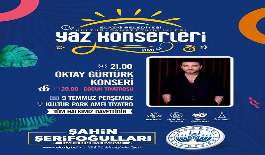 Oktay Gürtürk Yaz Konserleri Kapsamında Elazığlılarla Buluşacak