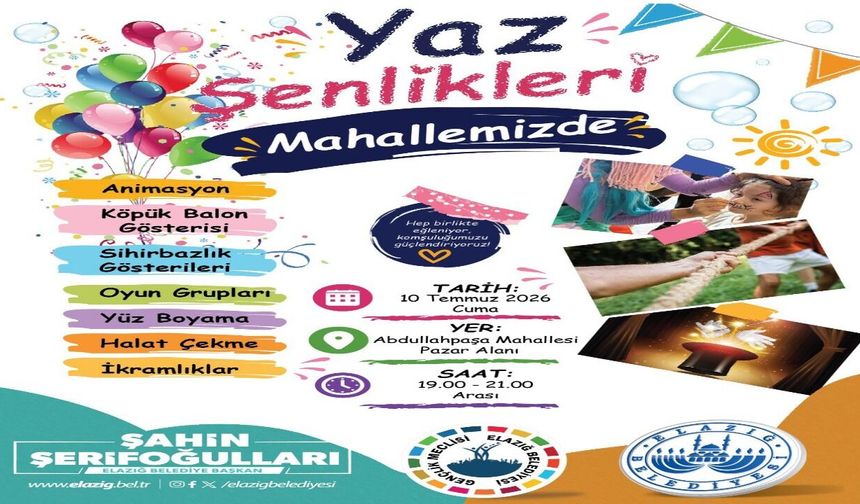 Yaz Şenlikleri Bu Akşam Abdullahpaşa Mahallesi’nde Düzenlenecek
