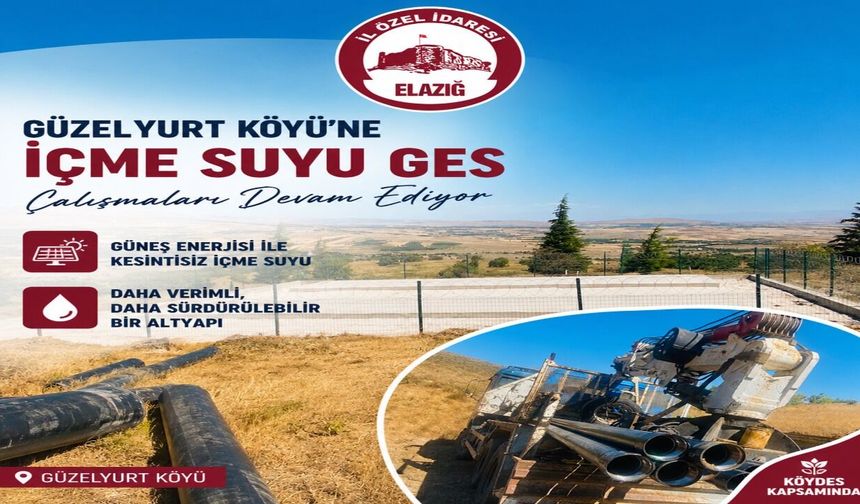 Güzelyurt Köyü'nde İçme Suyu İçin GES Çalışmaları Sürüyor
