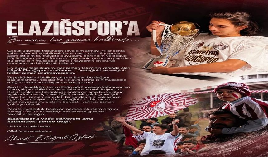 Ahmet Ertuğrul'dan Elazığspor'a Veda