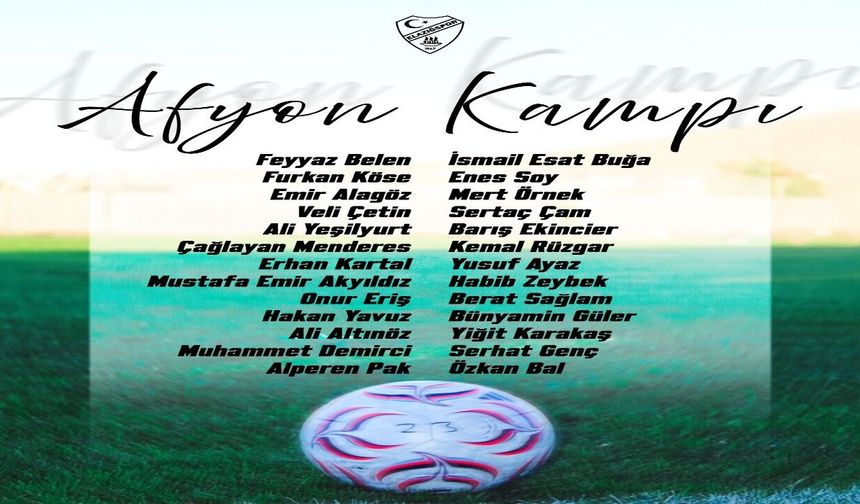 Elazığspor Afyon Kampı Kadrosunu Açıkladı