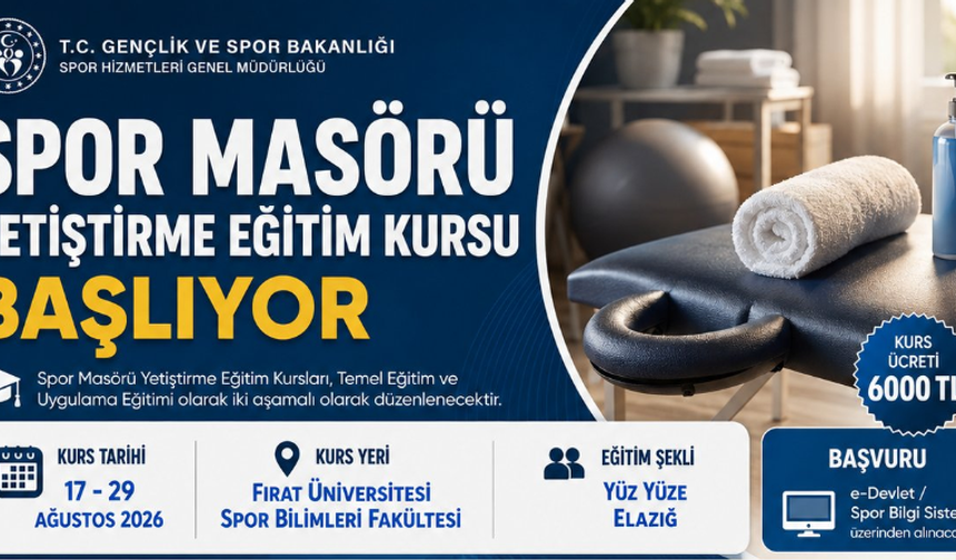 Elazığ’da Spor Masörü Yetiştirme Kursu Başlıyor