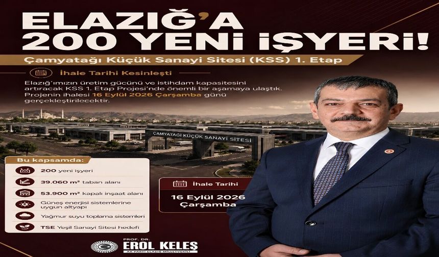 Çamyatağı Küçük Sanayi Sitesi’nde İhale Tarihi Belli Oldu