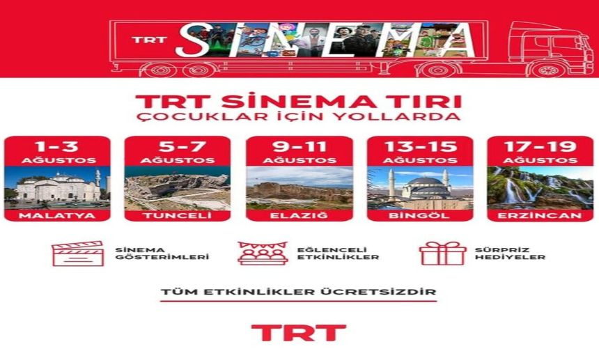 TRT Sinema Tırı Elazığ’da Çocuklarla Buluşuyor