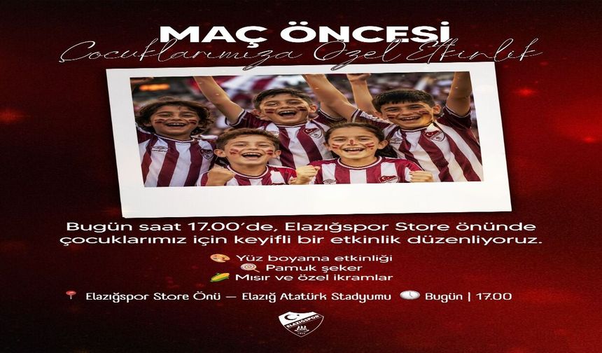 Elazığspor’dan Çocuklara Maç Öncesi Etkinlik