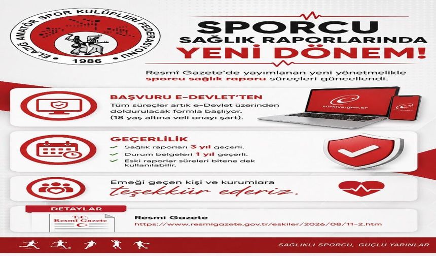 Sporcu Sağlık Raporlarında Yeni Dönem Başladı