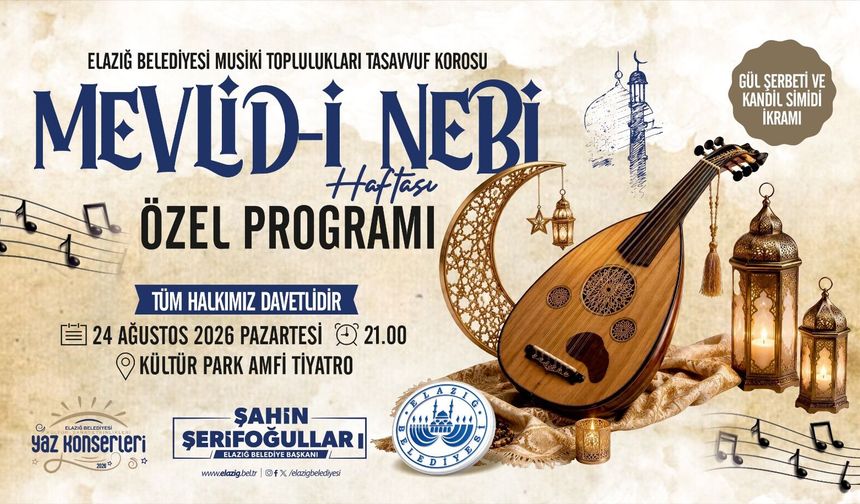 Elazığ Belediyesi’nden Mevlid-i Nebi Haftası Özel Programına Davet