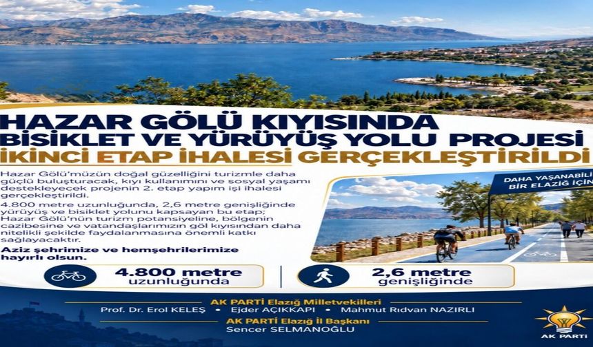 Hazar Gölü Kıyısında 4,8 Kilometrelik Yeni Etap