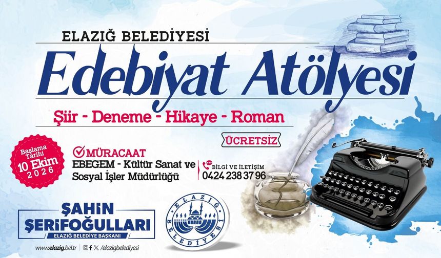 Elazığ Belediyesi Edebiyat Atölyesi İçin Başvurular Sürüyor